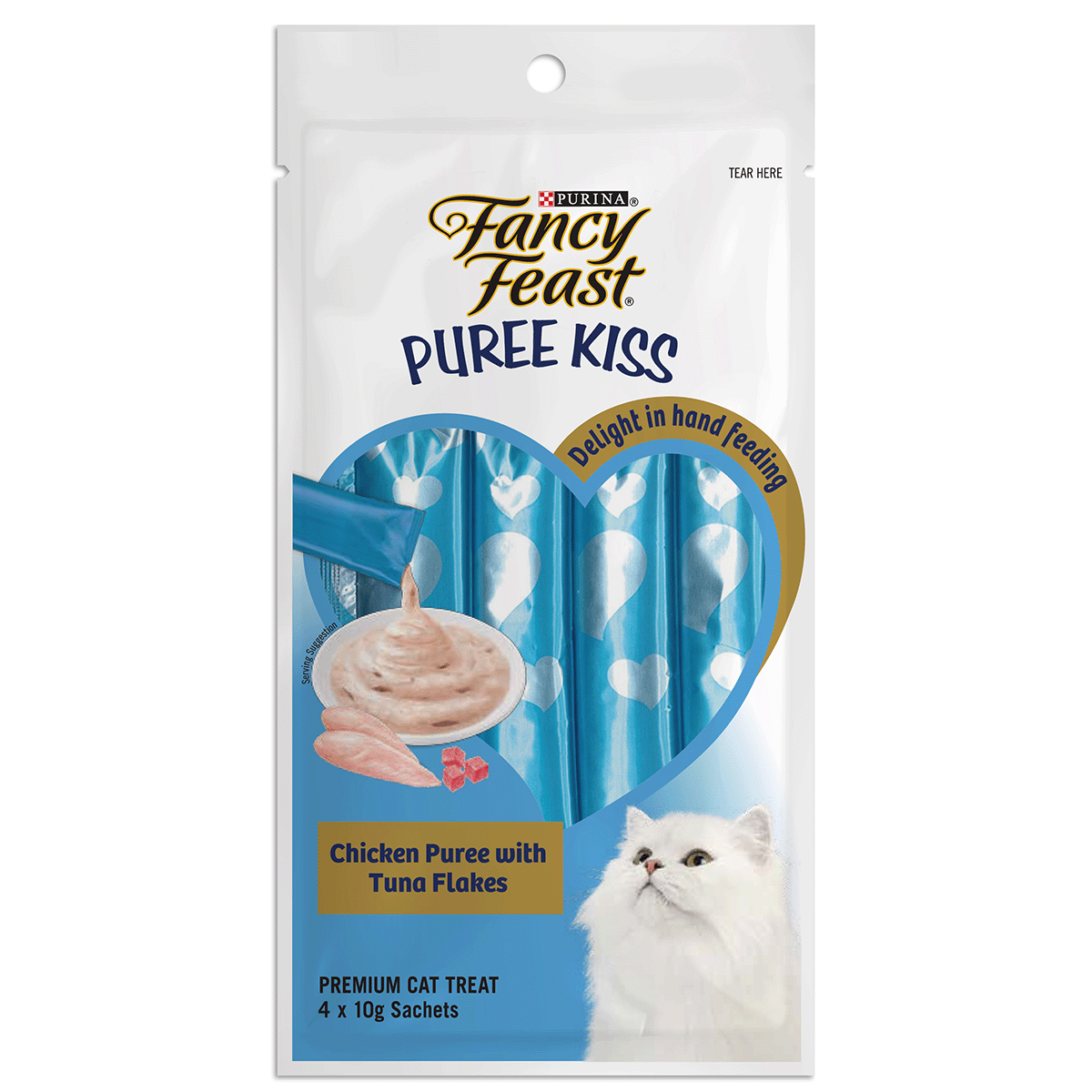 Fancy Feast Puree Kiss Chicken w/Tuna 4x10g