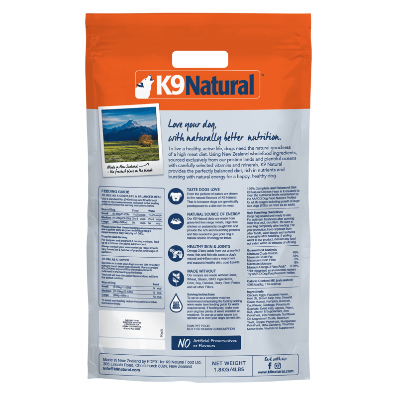 K9 Natural Freeze Dried Chicken Feast Dog Food