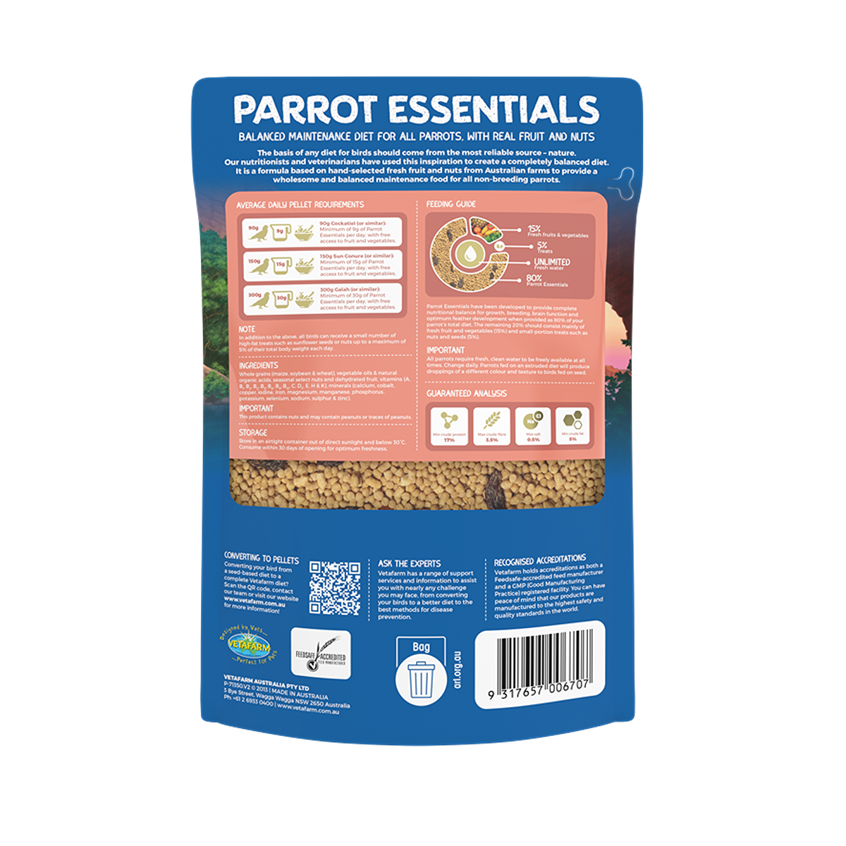 Vetafarm Parrot Essentials Bird Food