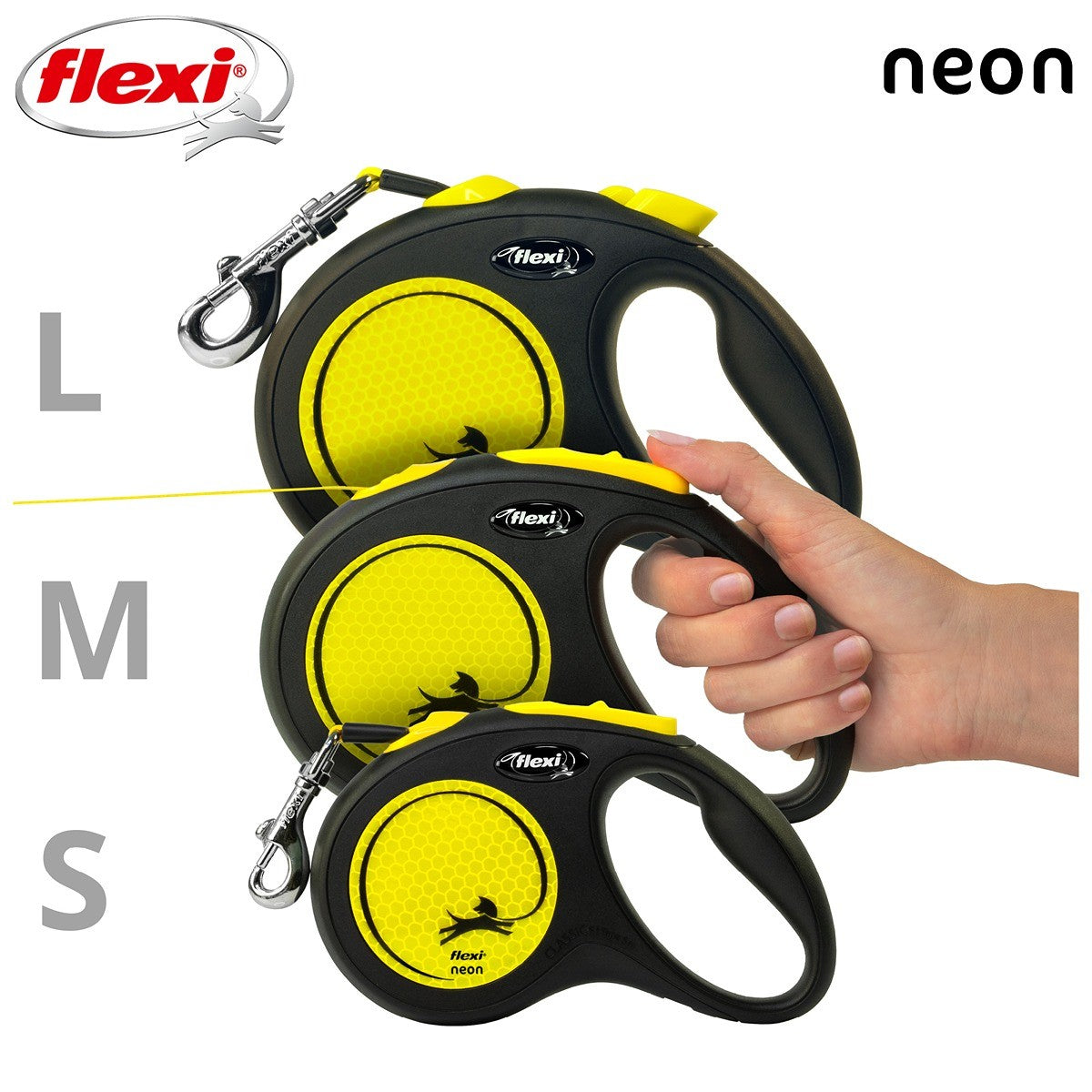 Flexi New Classic Neon Tape Retractable Lead 5m