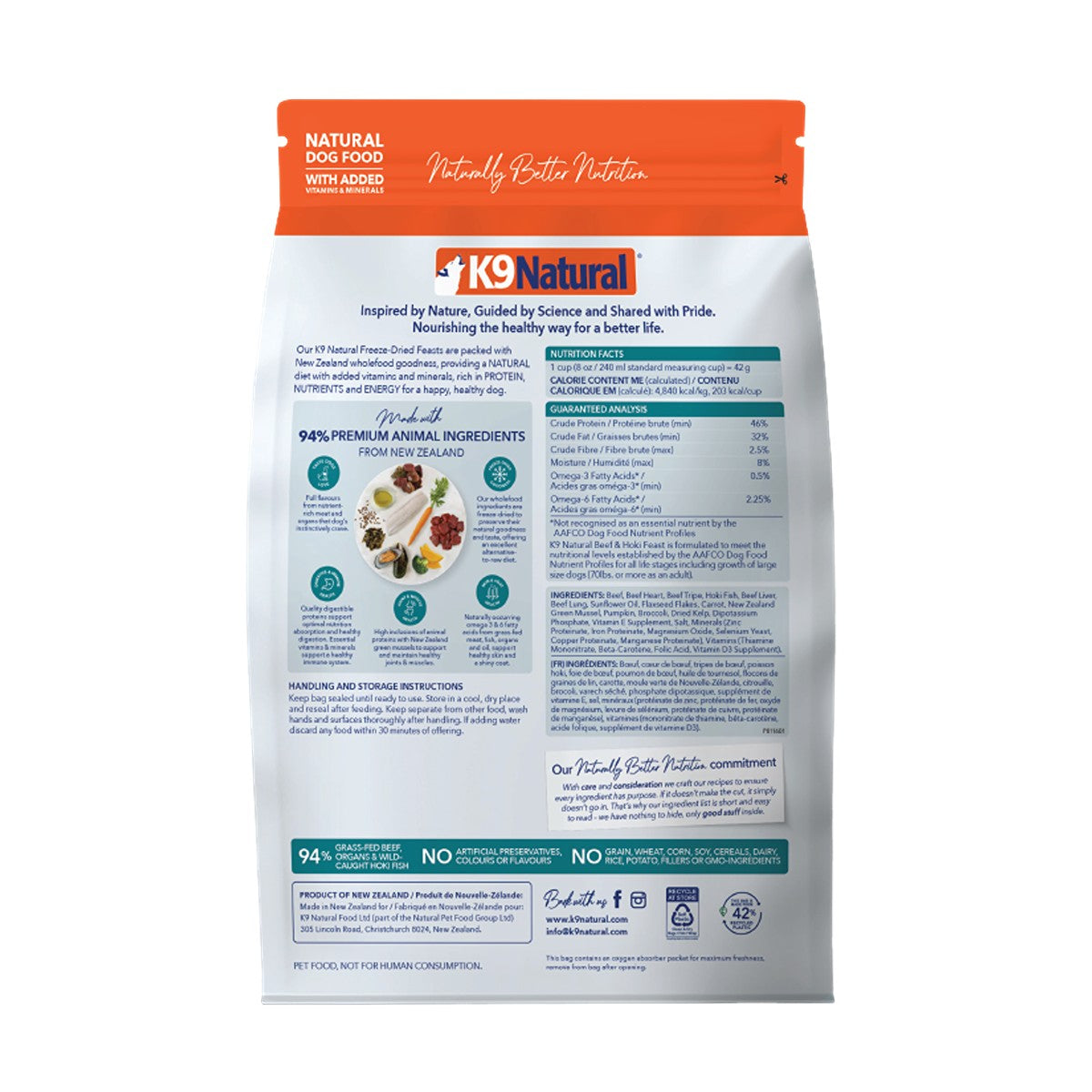 K9 Natural Hoki & Beef Feast Freeze-Dried Dog Food