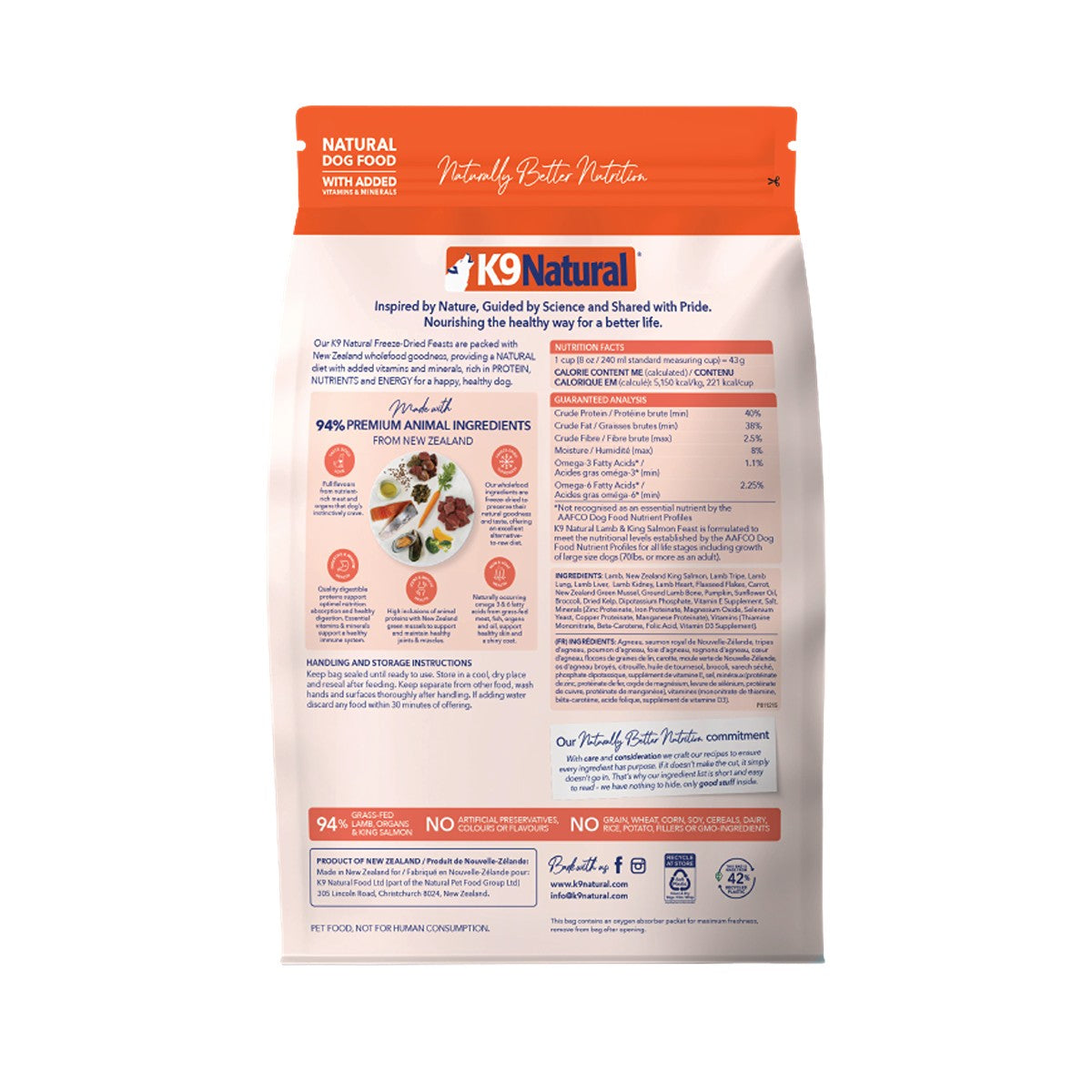 K9 Natural Lamb & King Salmon Feast Freeze-Dried Dog Food