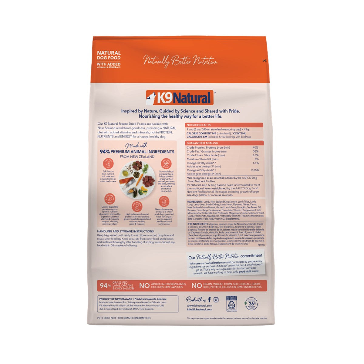 K9 Natural Lamb & King Salmon Feast Freeze-Dried Dog Food
