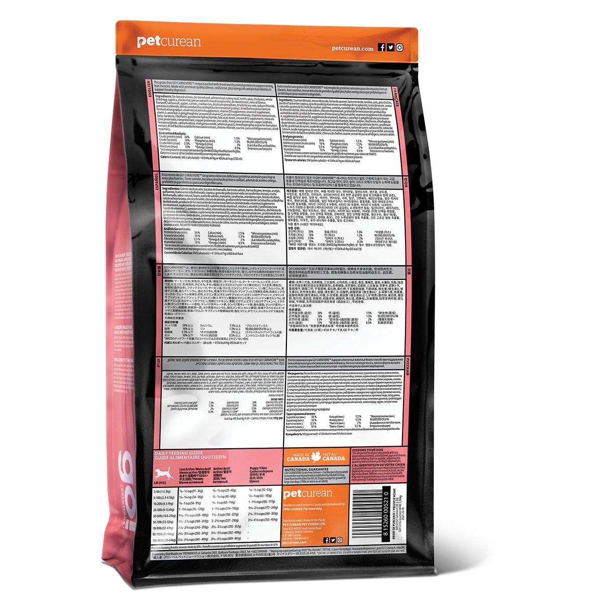 Go! Solutions CARNIVORE Grain Free Salmon & Cod Dry Dog Food