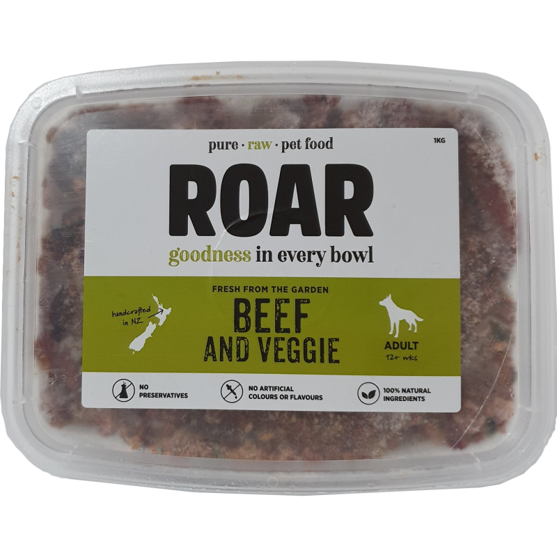 ROAR Raw Beef & Veggie Frozen Dog Food