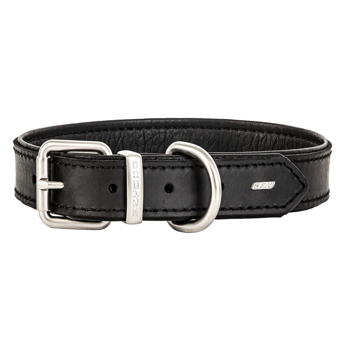 Ezydog Oxford Leather Collar Black
