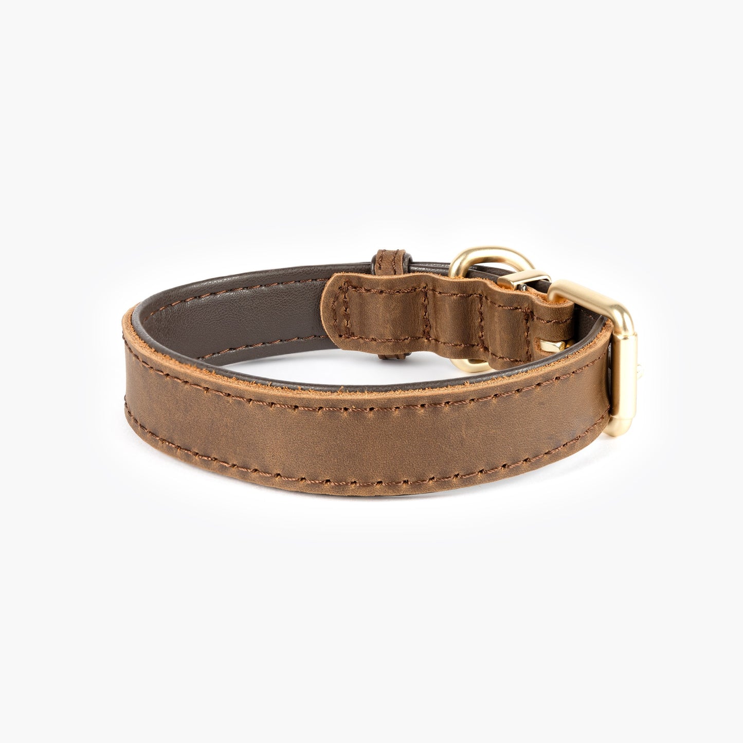Ezydog Oxford Leather Collar Brown