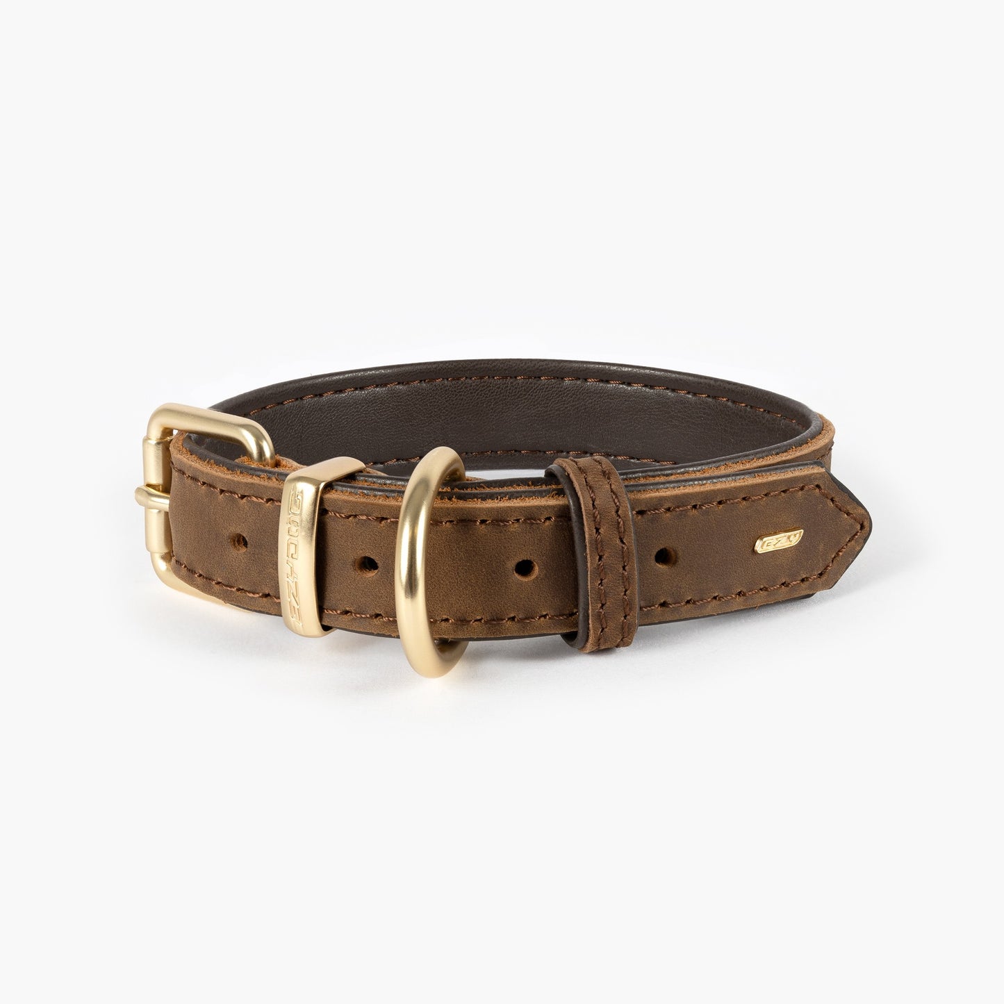 Ezydog Oxford Leather Collar Brown