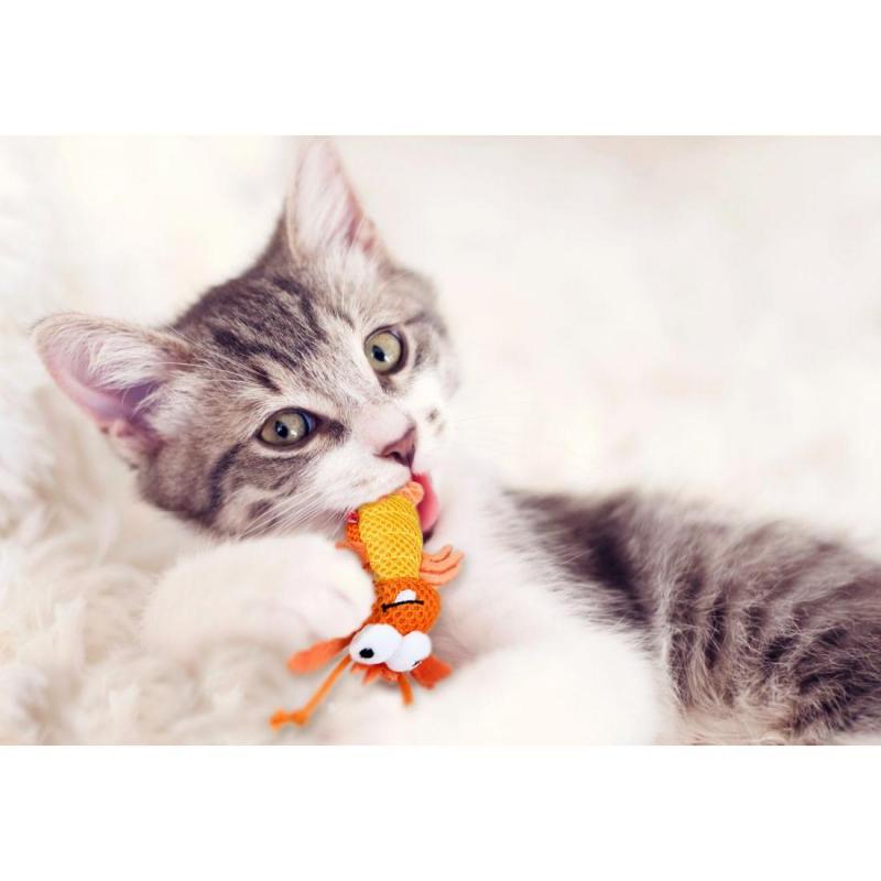 GiGwi Dental Mesh Shrimp Catnip Cat Toy