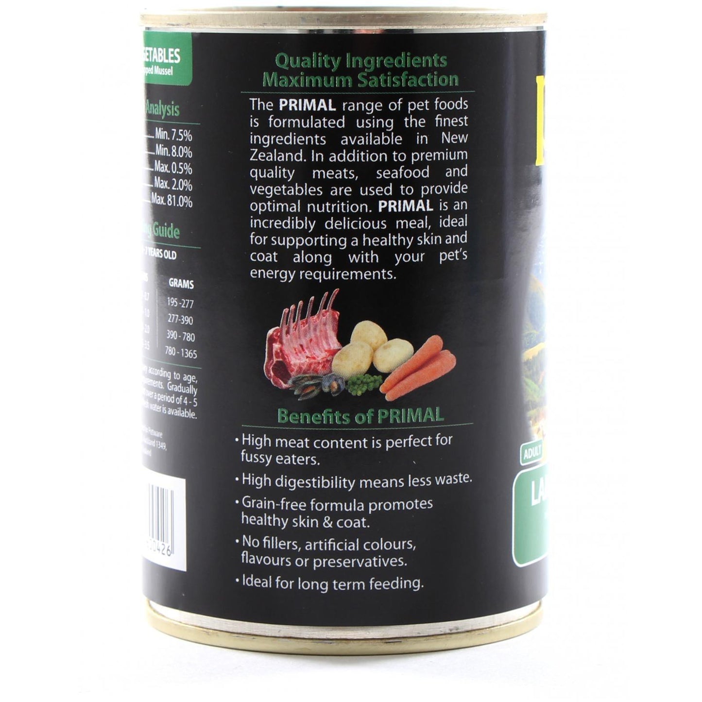 Primal Dog Lamb & Vegetables Wet Dog Food
