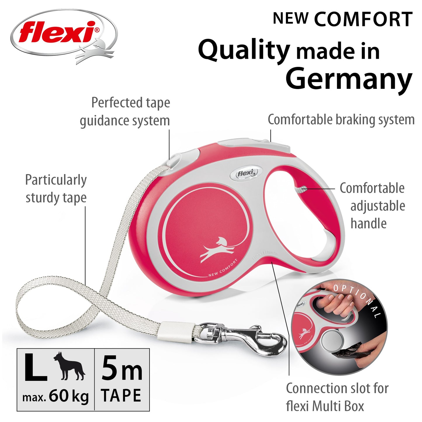Flexi Dog Comfort Tape Retractable Leash 5M