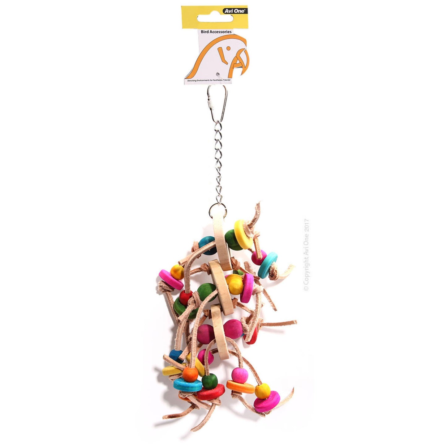 Avi One Leather Rope & Wood Block Toy