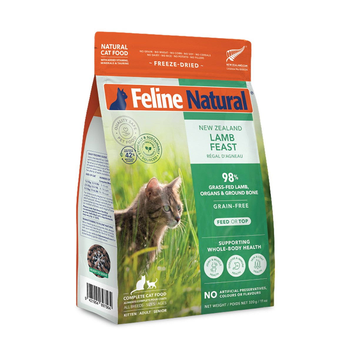 Feline Natural Grain-Free Freeze-Dried NZ Lamb Feast Cat Food