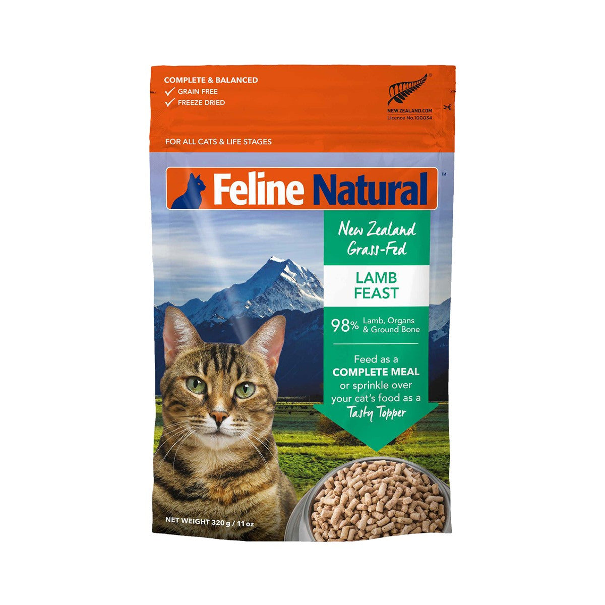 Feline Natural Grain-Free Freeze-Dried NZ Lamb Feast Cat Food