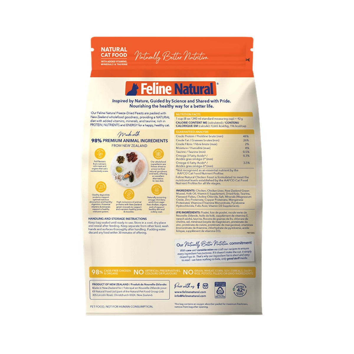 Feline Natural Freeze-Dried NZ Chicken Feast Cat Food