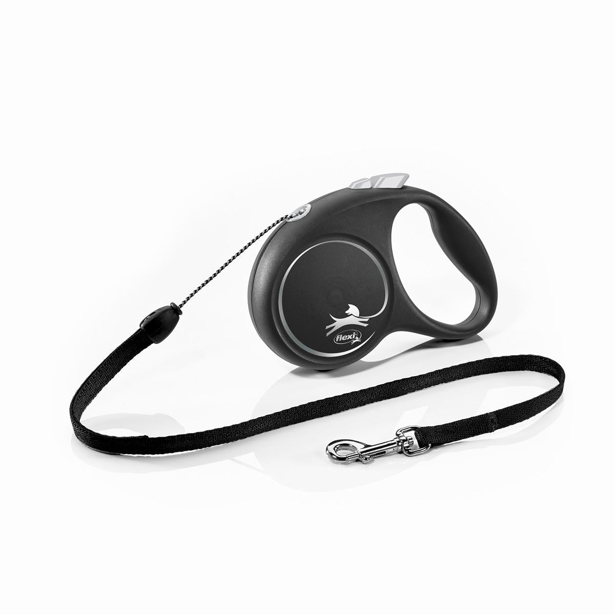 Flexi Black Design Cord Retractable Leash 5m