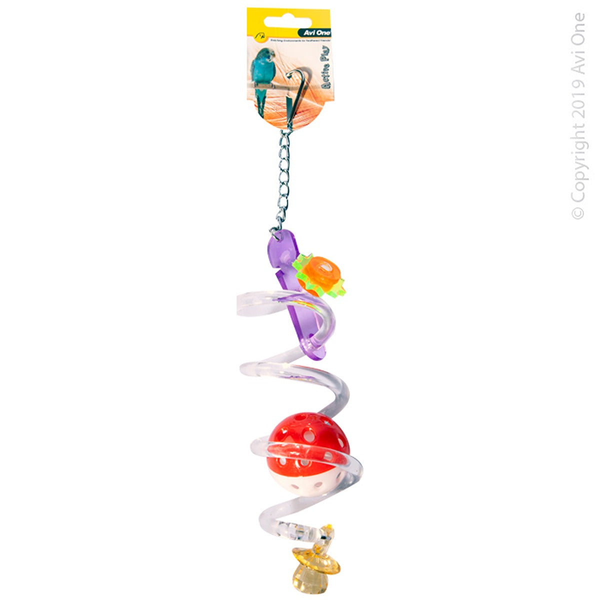 Avi One Acrylic Spiral With Ball Bird Toy
