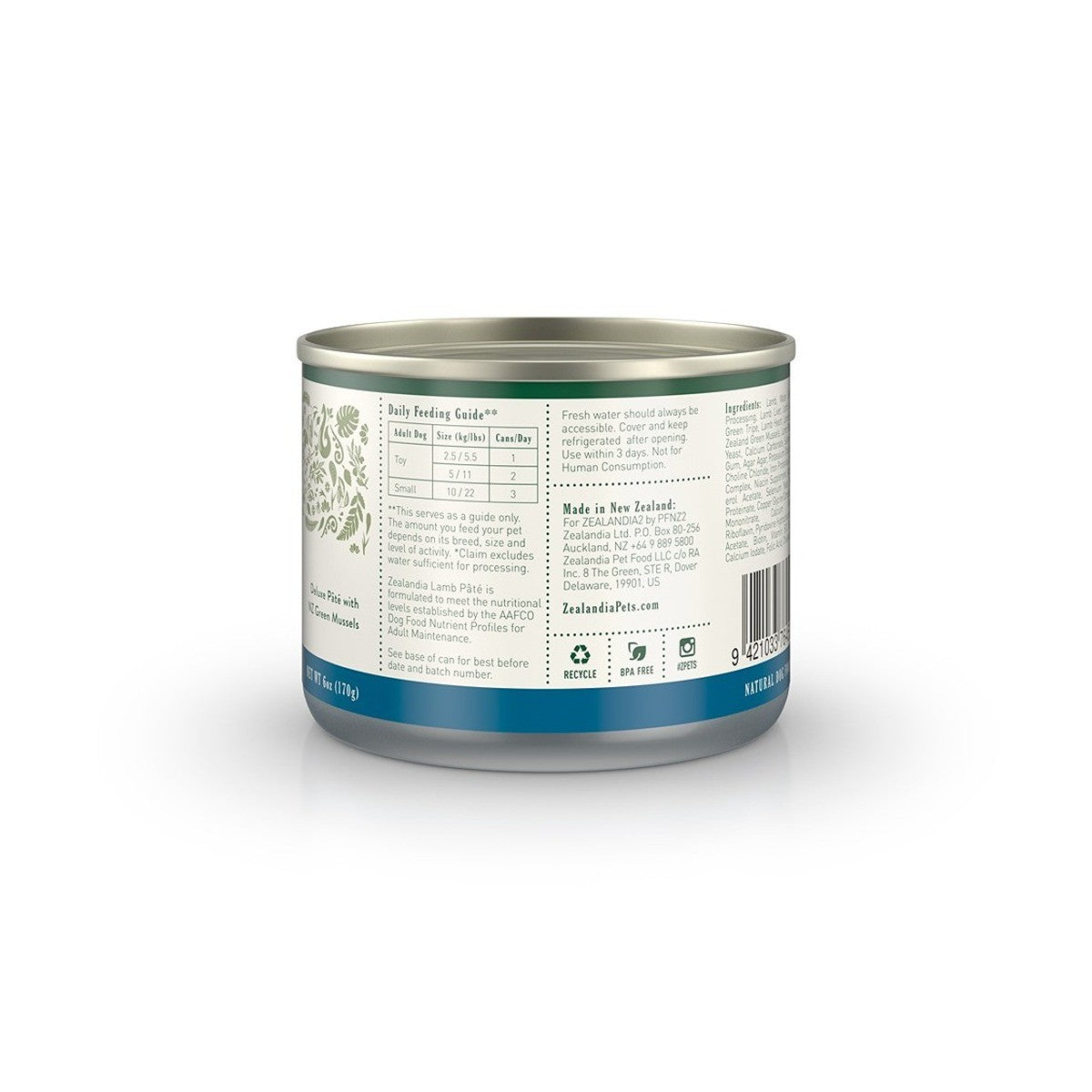 Zealandia Lamb Pate Wet Dog Food