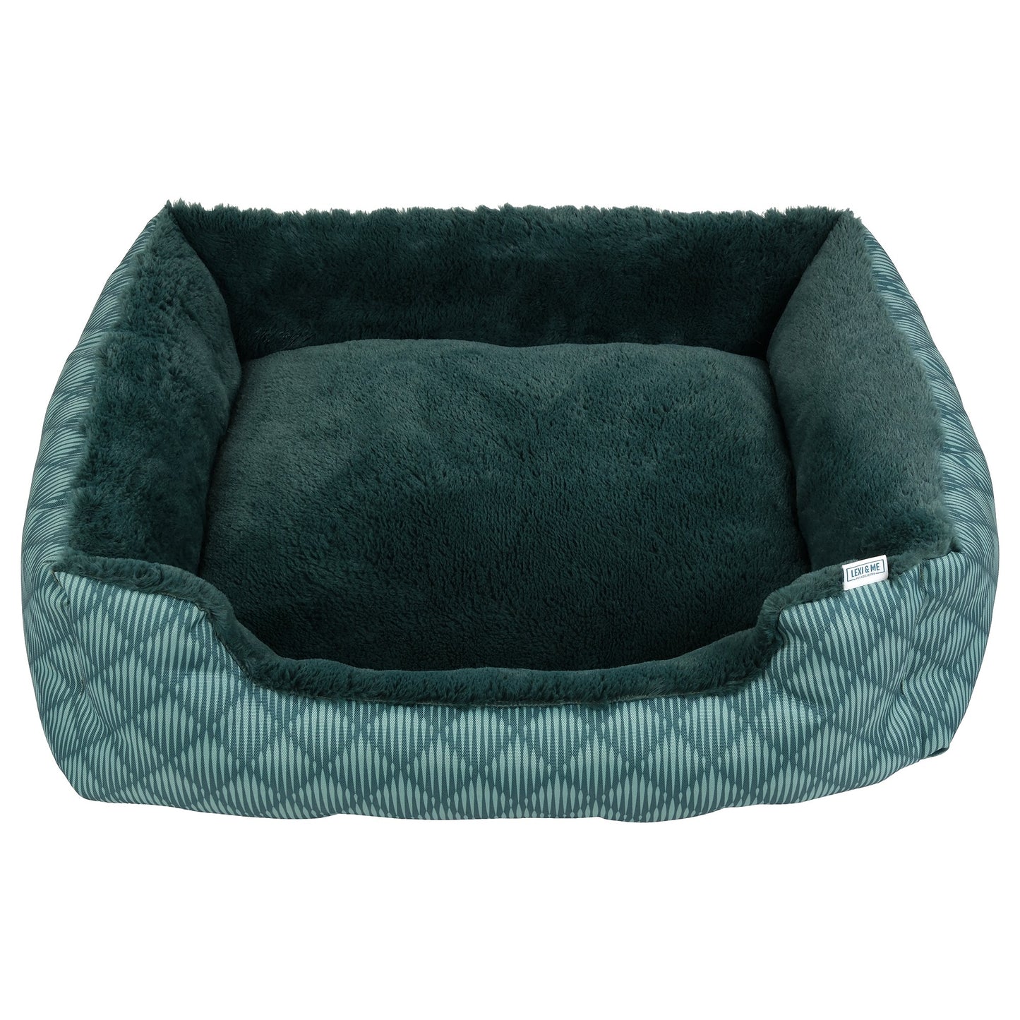 Lexi & Me Bolster Dog Bed Green Quilt