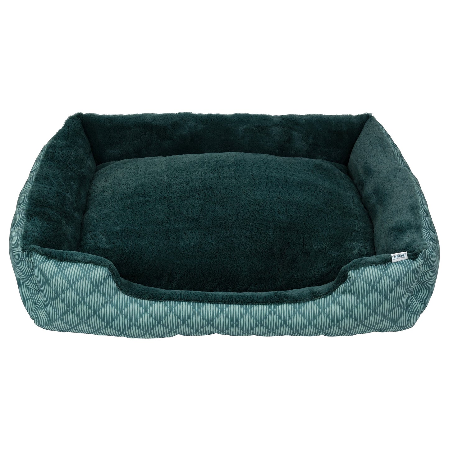 Lexi & Me Bolster Dog Bed Green Quilt