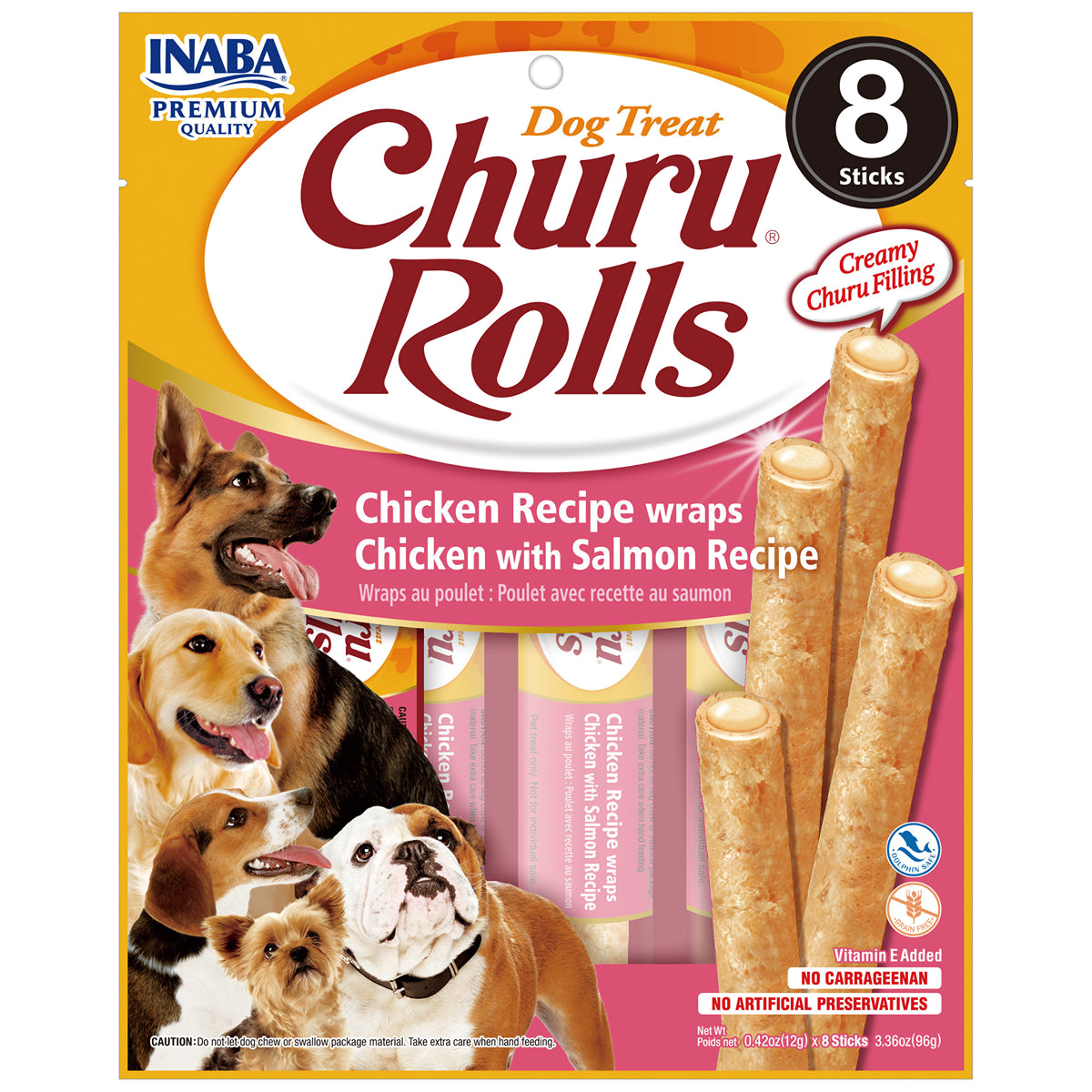 Inaba Dog Churu Rolls Chicken with Salmon Recipe Dog Treats