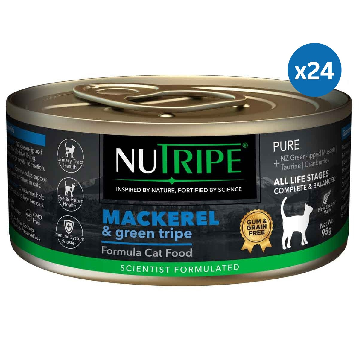 NUTRIPE Pure Gum-Free Mackerel & Green Tripe Wet Cat Food