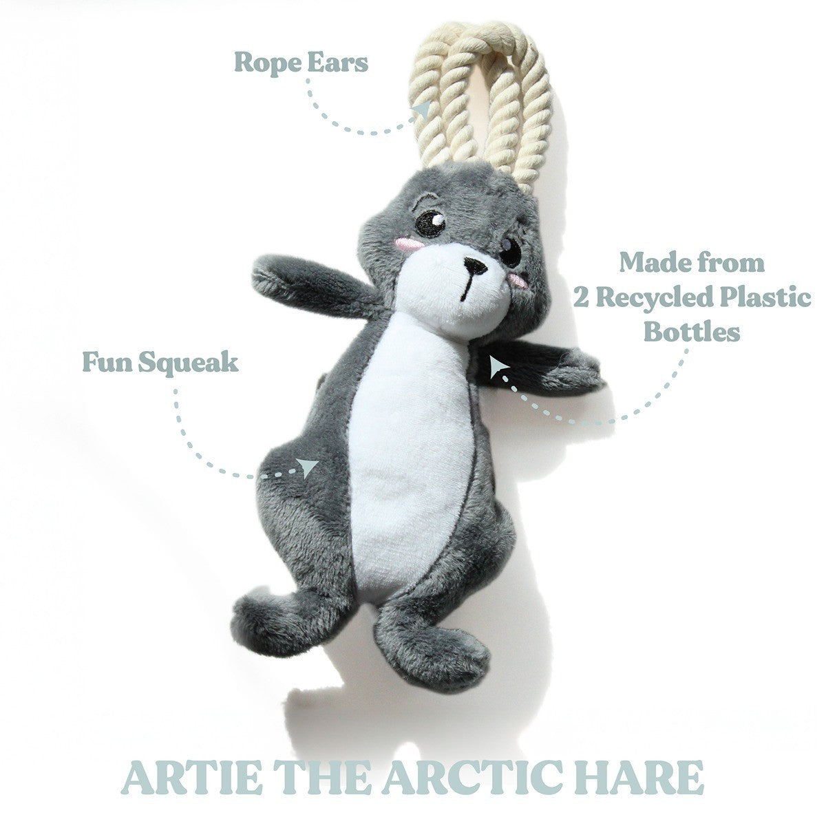 Grrreen Arctic Hare Plush Dog Toy