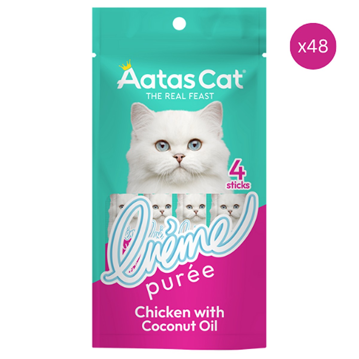 Aatas Chicken with Coconut Oil Creme Puree Cat Treat