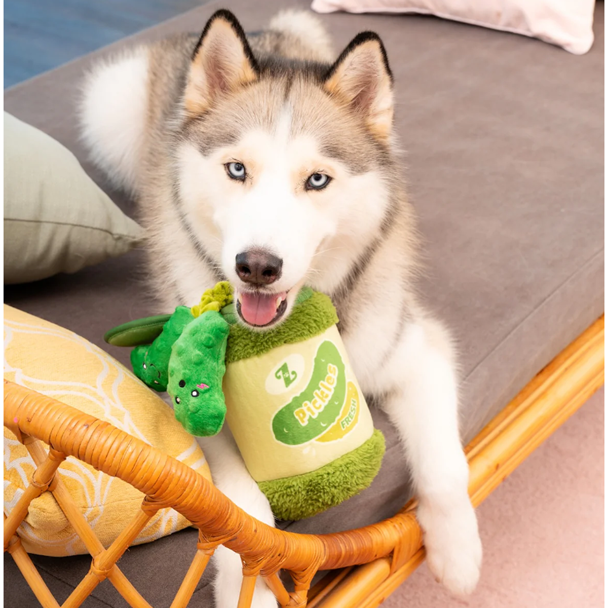 ZippyPaws Bungee Burrow Pickle Jar Dog Toy