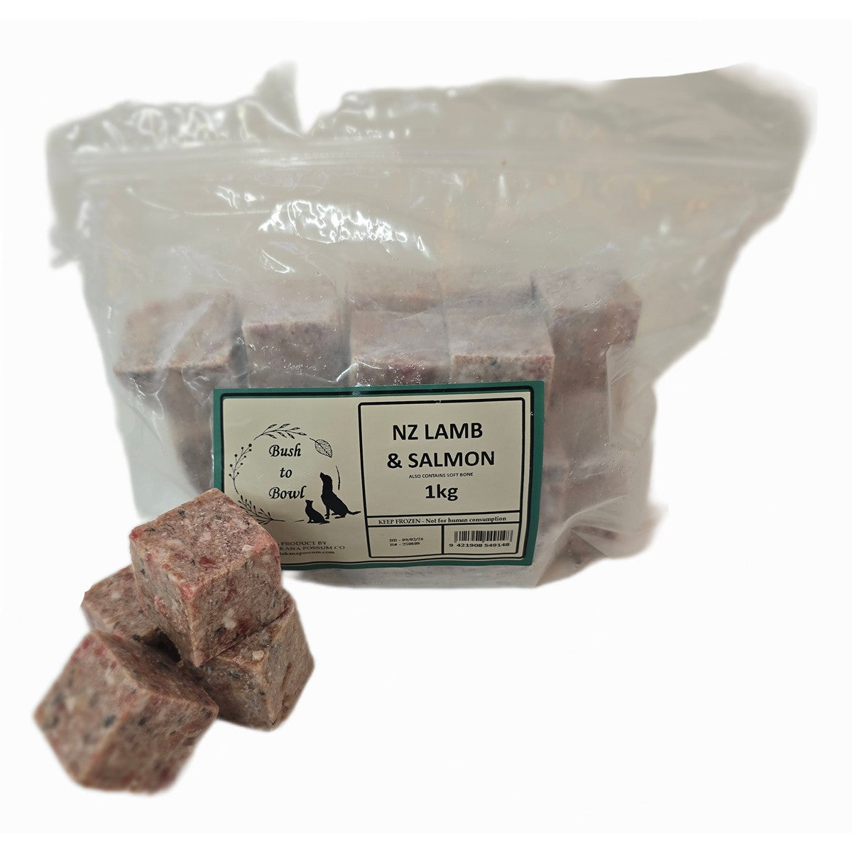 Bush to Bowl Raw Frozen Lamb & Salmon Dog & Cat Food