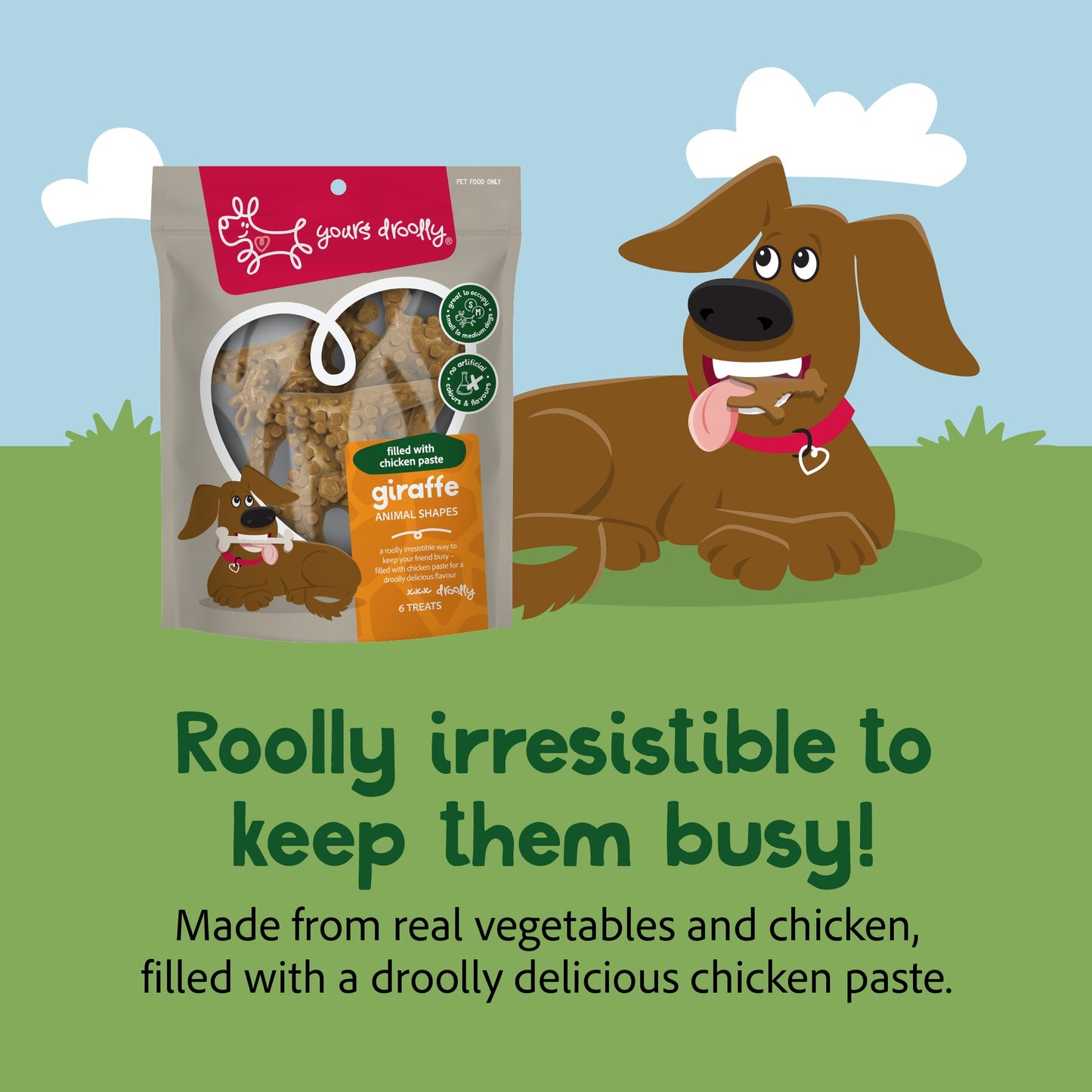 Yours Droolly Giraffe Shapes with Chicken Paste Dog Treats