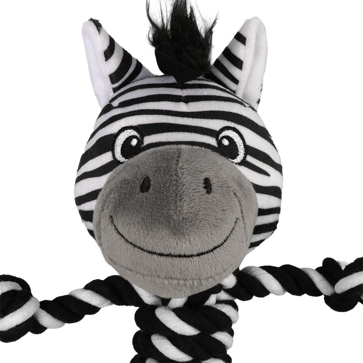 Creatures Plush & Rope Zebra Dog Toy