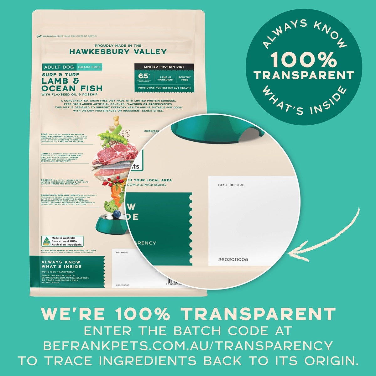 Be Frank Limited Protein Grain Free Surf & Turf Dry Dog Food