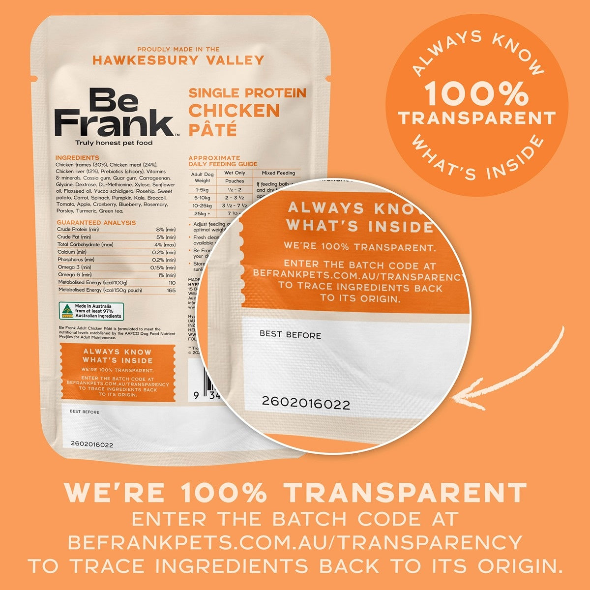 Be Frank Adult Chicken Pate Wet Dog Food