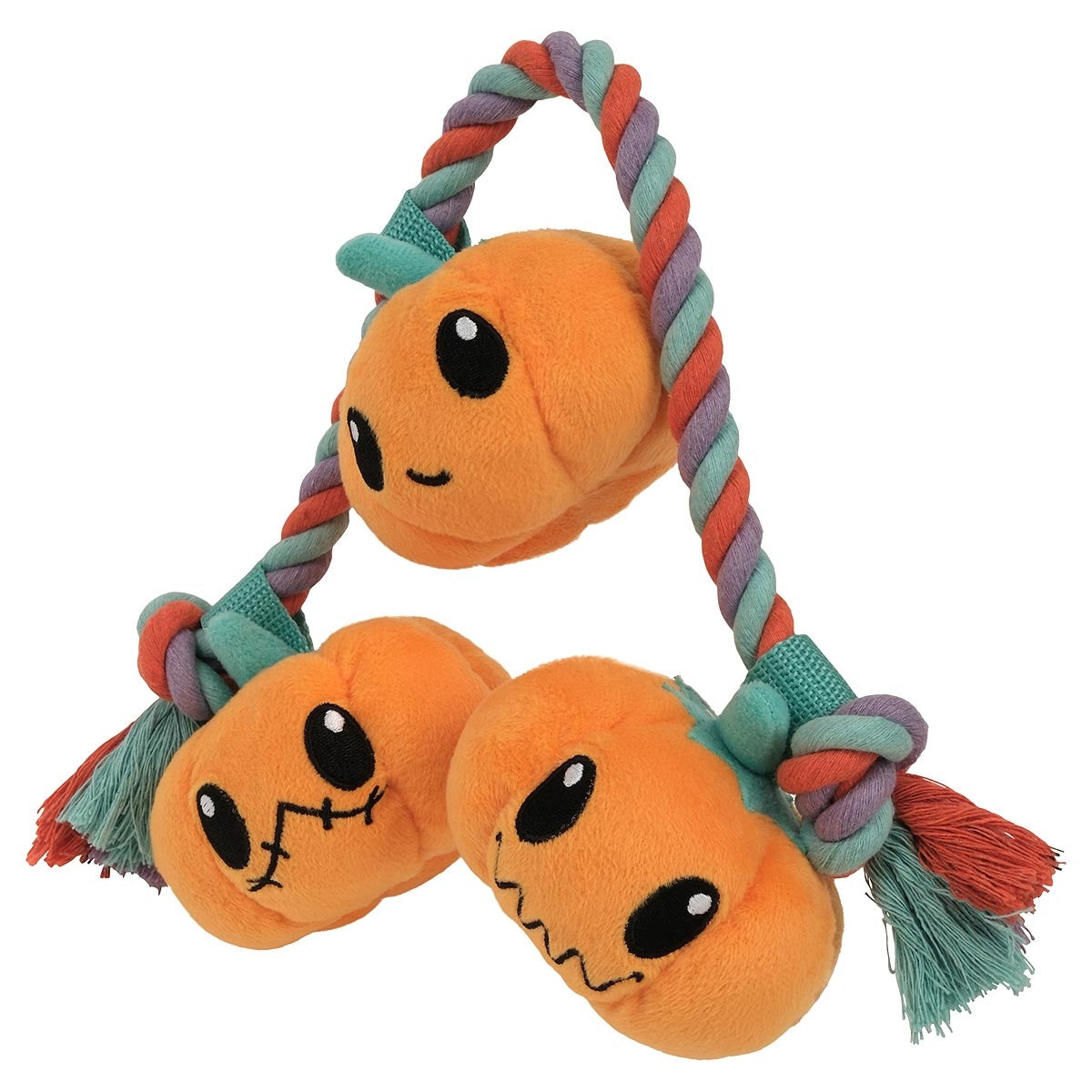 Spooky Pumpkins on a Rope Dog Toy