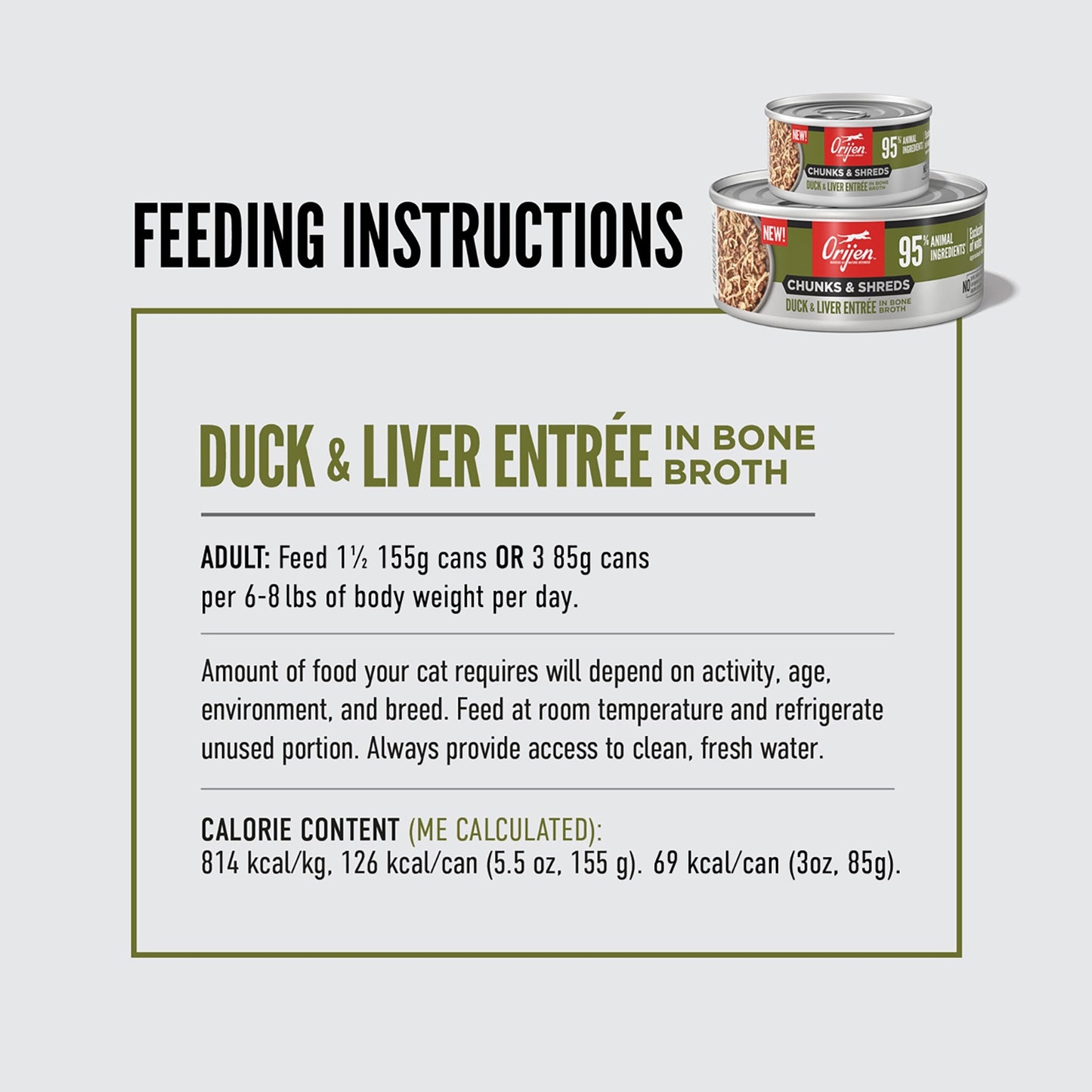 ORIJEN Duck & Liver Entrée in Bone Broth Adult Cat Wet Food