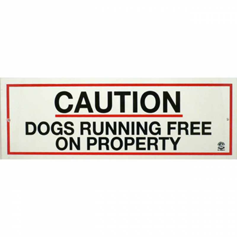 Sign Caution Dogs Running Property