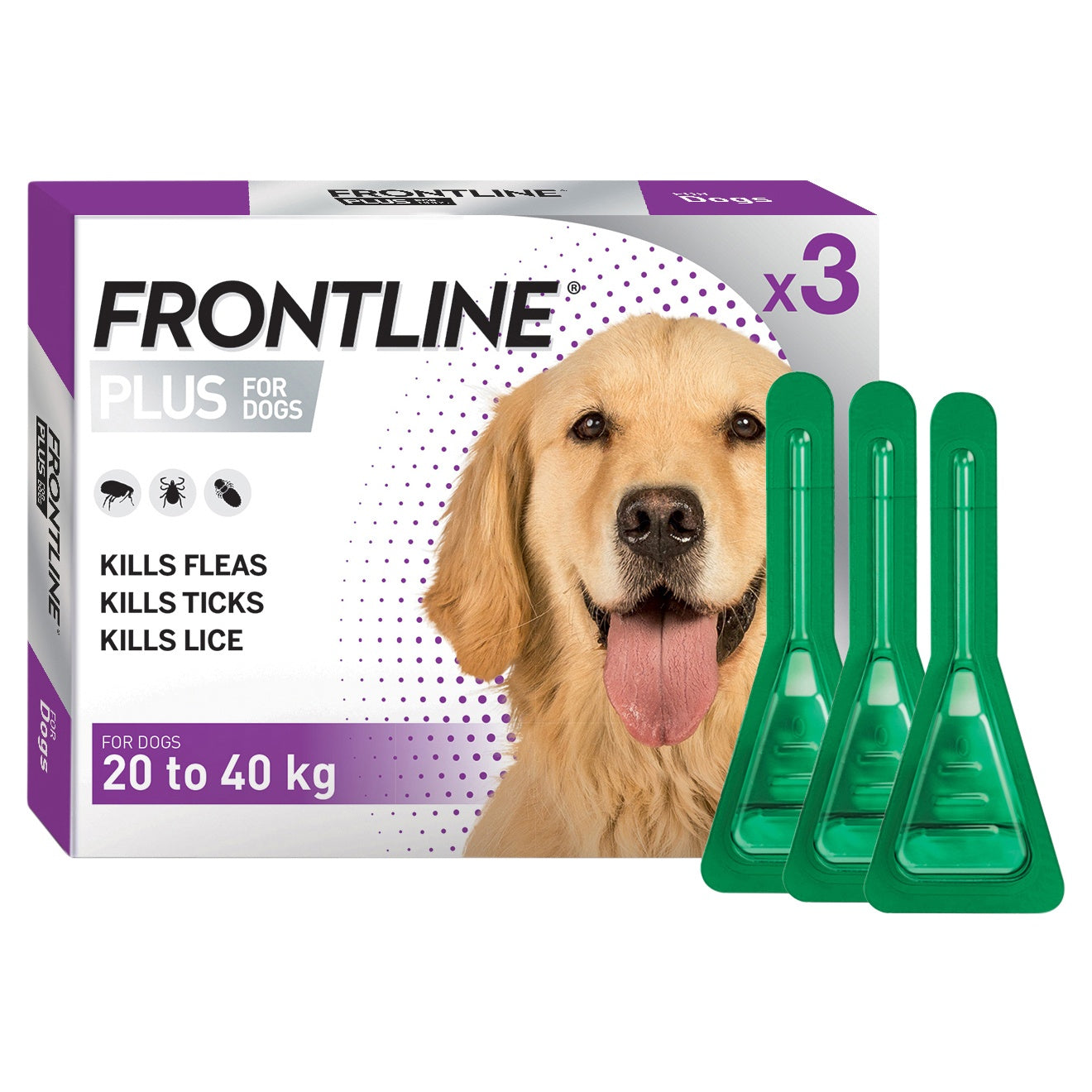 Frontline Plus Spot-On Treatment for Large Dogs 20-40kg