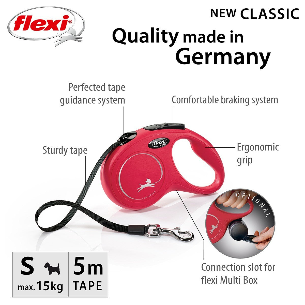 Flexi Classic Tape Retractable Leash 5m
