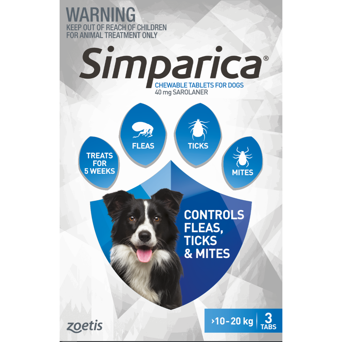 Simparica Chewable Flea Treatment for Medium Dogs 10-20kg