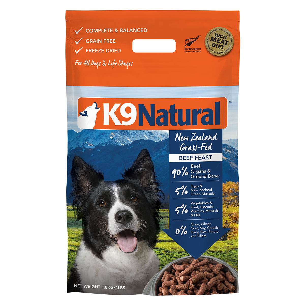 K9 Natural Grain-Free Freeze-Dried NZ Beef Dog Food
