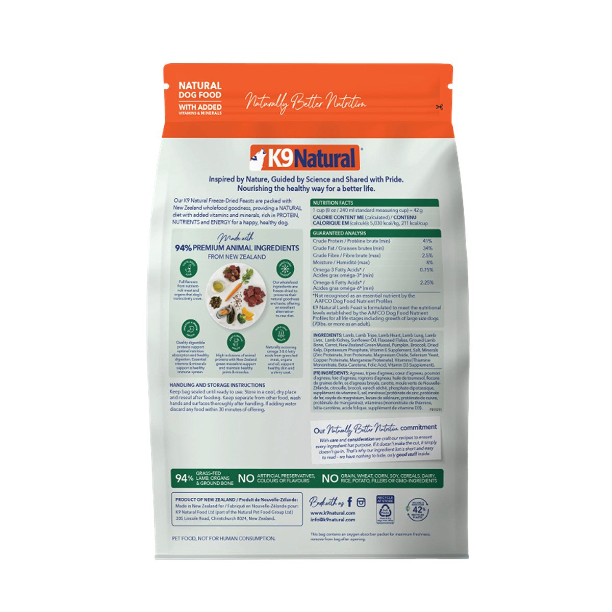K9 Natural Freeze-Dried NZ Lamb Feast Dog Food