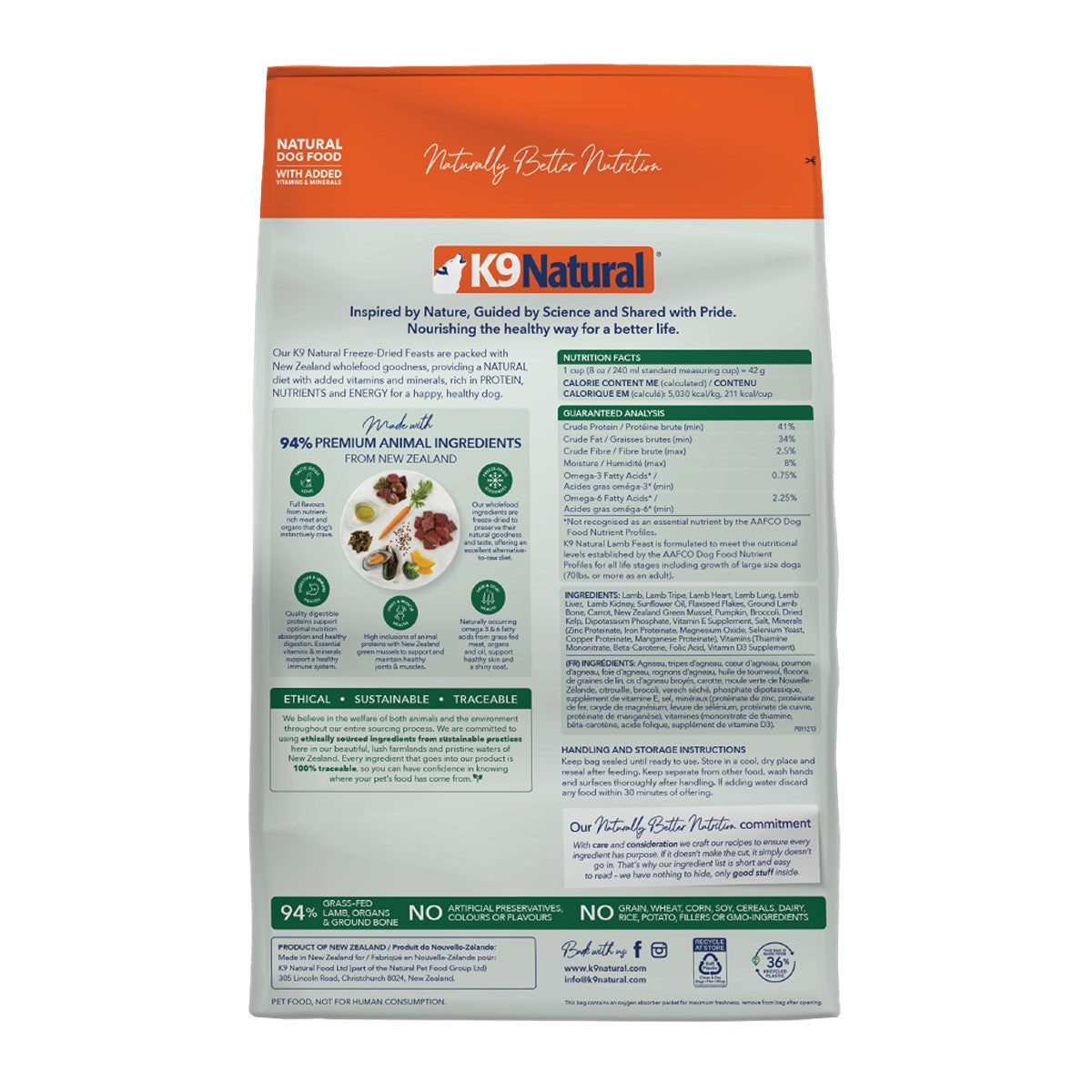 K9 Natural Freeze-Dried NZ Lamb Feast Dog Food