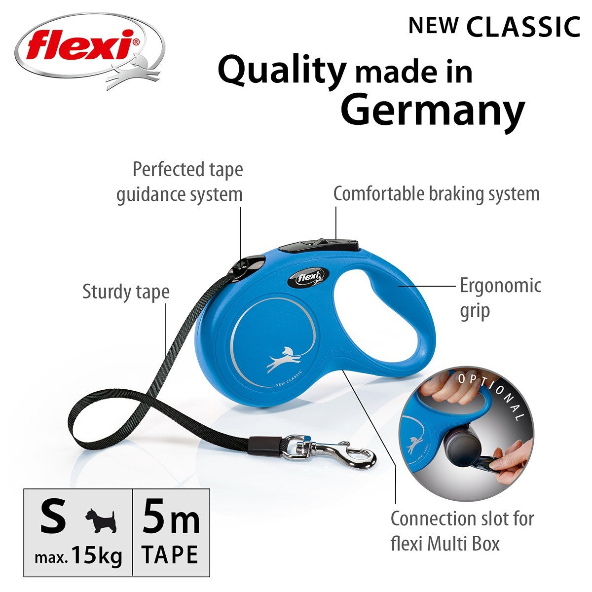 Flexi Classic Tape Retractable Leash 5m
