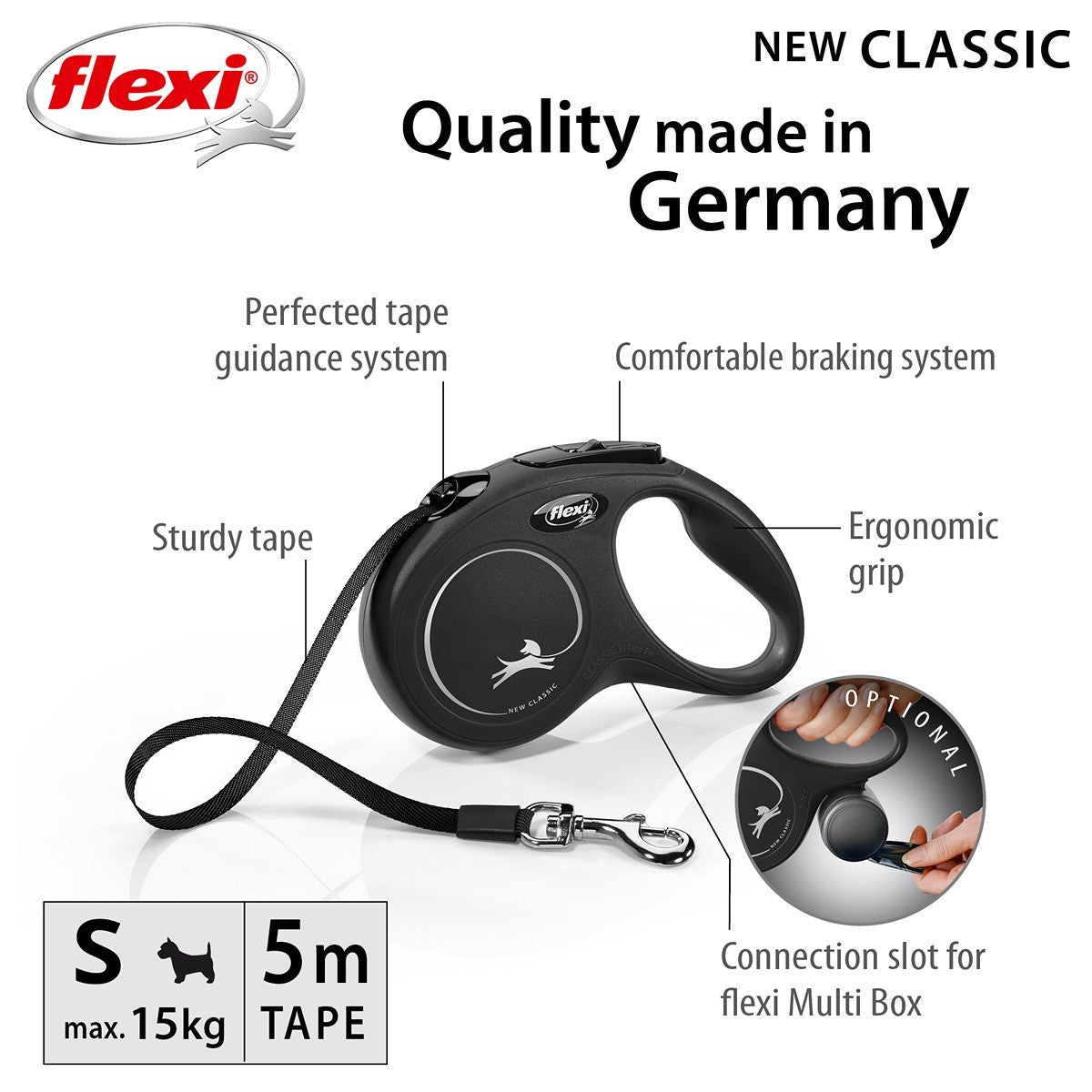 Flexi Classic Tape Retractable Leash 5m