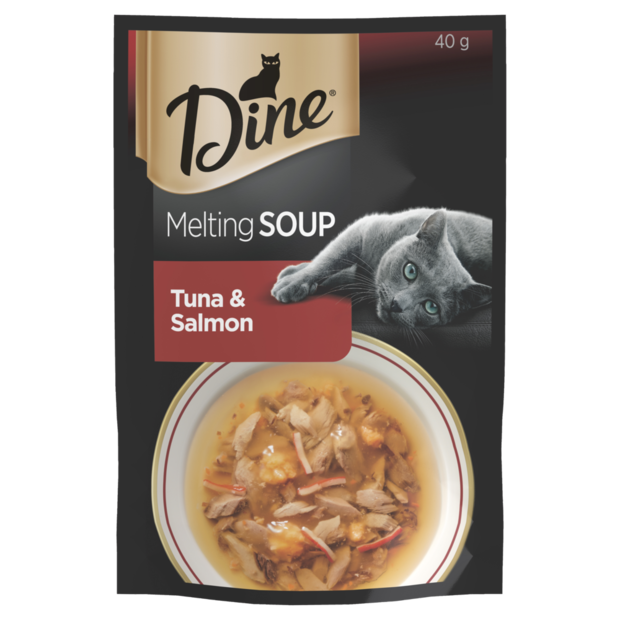 Dine Tuna & Salmon Melting Soup Wet Cat Food