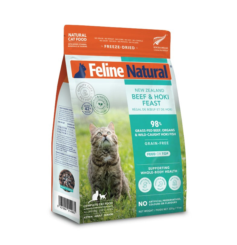 Feline Natural Freeze-Dried NZ Beef & Hoki Feast Cat Food