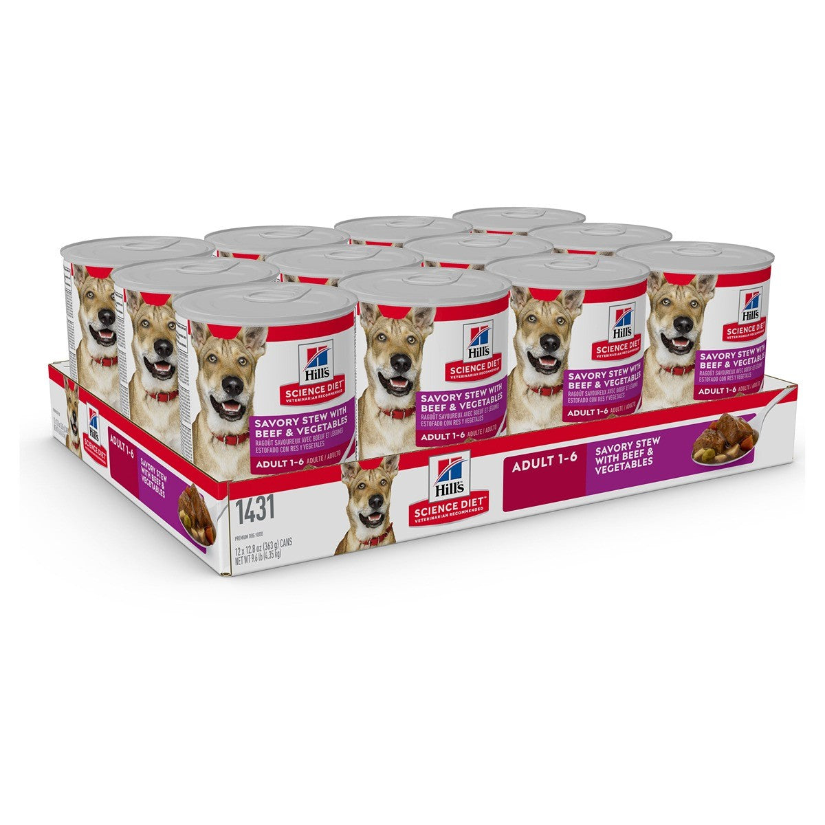 Hill's Science Diet Adult Savory Stew Beef Wet Dog Food