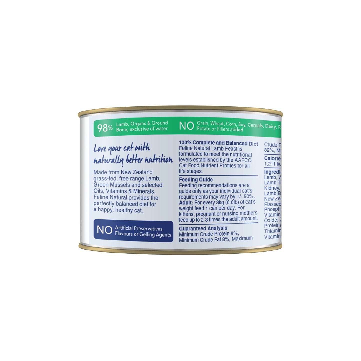 Feline Natural Grain Free Lamb Feast Wet Cat Food