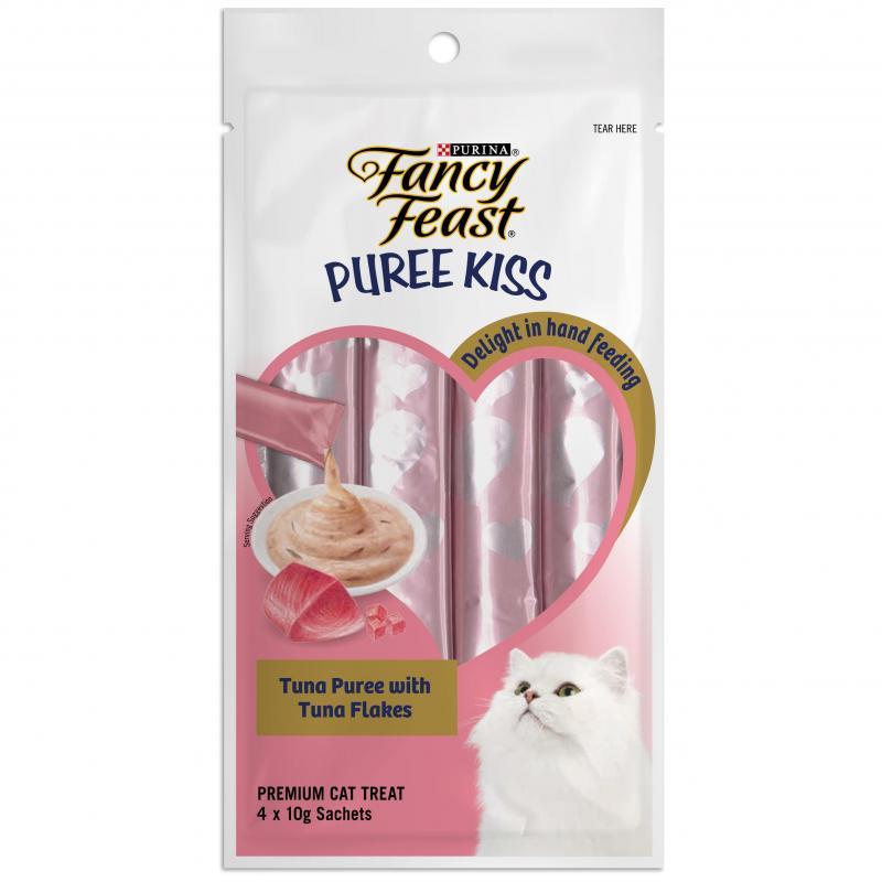 Fancy Feast Puree Kiss Tuna Puree with Tuna Flakes Cat Treats